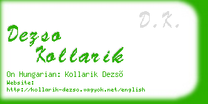 dezso kollarik business card