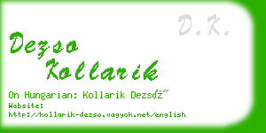 dezso kollarik business card